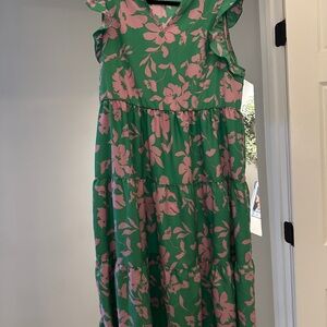 Tiered Maxi Dress with Ruffle Sleeves